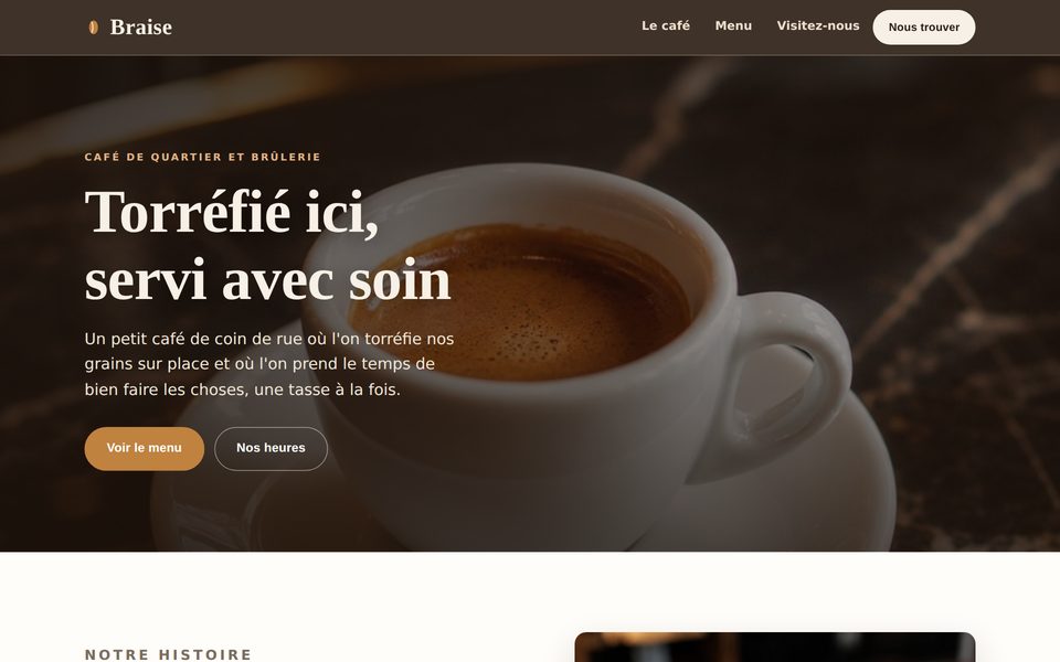 Aperçu du site Braise