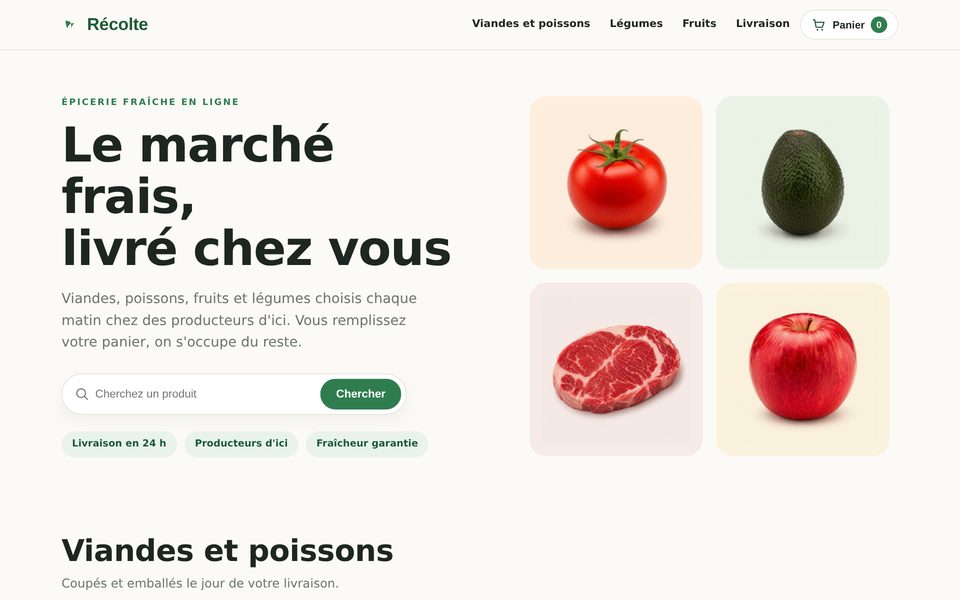 Aperçu du site Récolte
